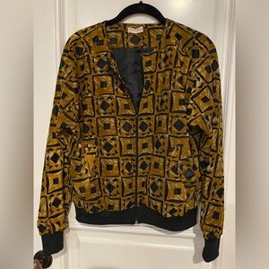 Women's Geometric Jacket - Black and Brown